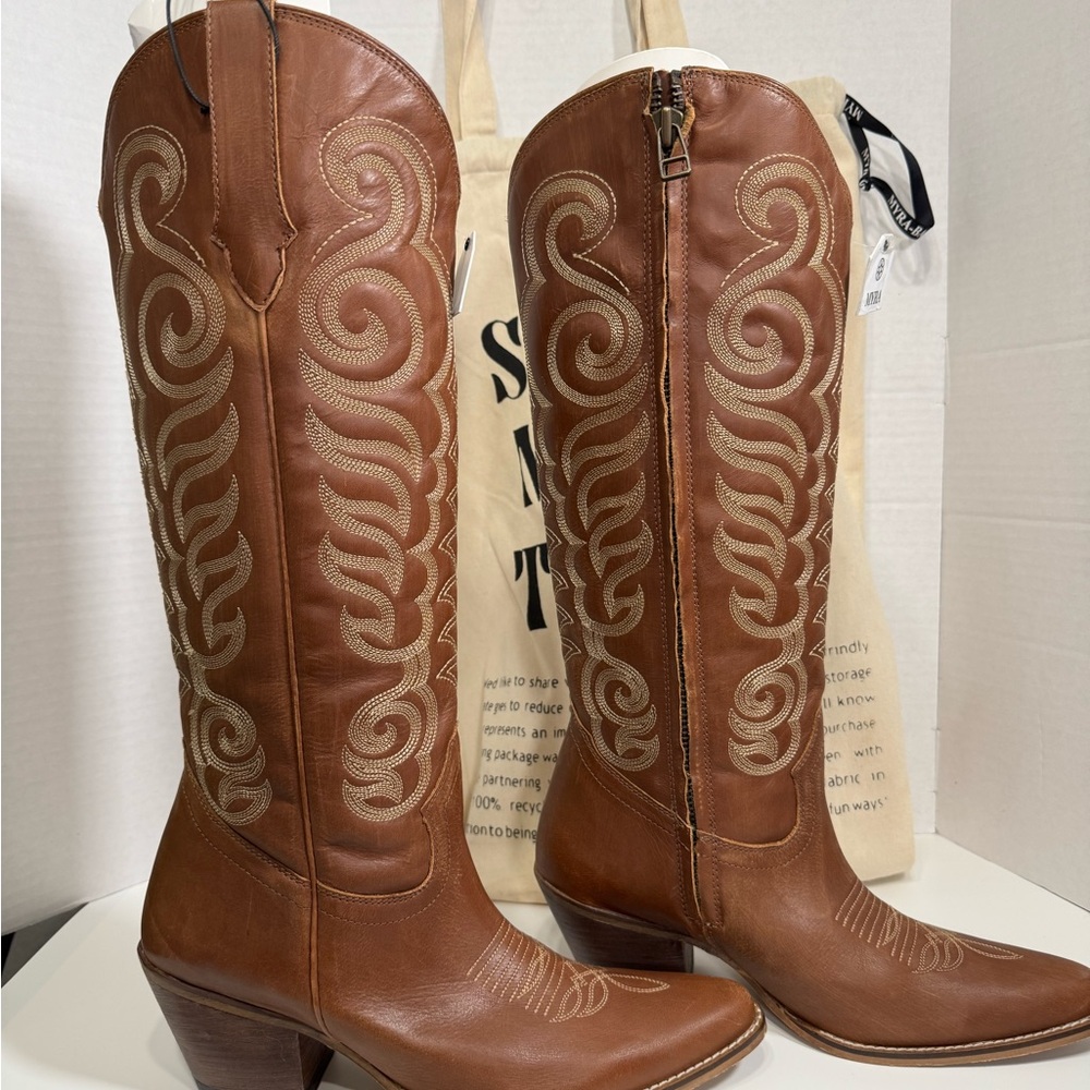 Myra Nalejandra Cowboy Cowgirl Boots ‎ NEW WITH TAGS Brown Leather - Size 11